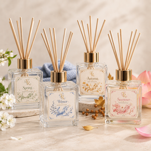 Luxury Four Seasons Glass <b>Reed</b> <b>Diffuser</b> Set 150ml For Modern Home Decor Wholesale Private Label Premium Seasonal Bundle Set - Product Image 4