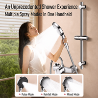 Ensemble de douche de salle de bain avec corps de valve en laiton, douchette à main, barre coulissante réglable, mitigeur chaud/froid pour la maison