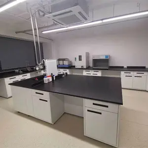 High Grade Steel Lab Table With Epoxy Resin Worktop Good For Chemical Resistant Scratch Resistance