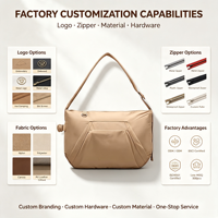 Sac bandoulière croisé spacieux en nylon pour femme, modèle croissant, idéal pour les voyages – Qualité supérieure