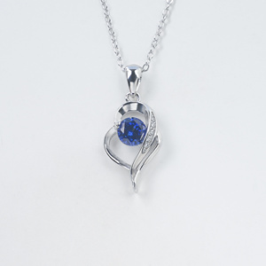 สร้อยคอเงินแท้ 925 ประดับไพลินสังเคราะห์ - Product Image 1