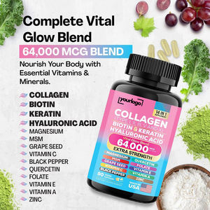 Collageen Capsule Peptiden Soorten I Ii Iii V Biotine Keratine Hyaluronzuur <span class=keywords><strong>Msm</strong></span> Alles In 1 Supplement Haar Vitamine Capsules - Product Image 2