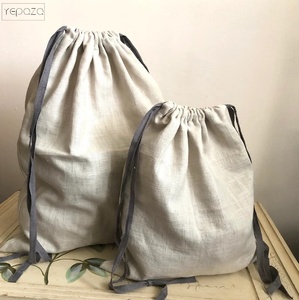 Sacchetti di pane con coulisse <span class=keywords><strong>in</strong></span> puro lino borsa <span class=keywords><strong>in</strong></span> <span class=keywords><strong>tessuto</strong></span> di cotone di lino stampato personalizzato rustico riutilizzabile puro al 100% - Product Image 2