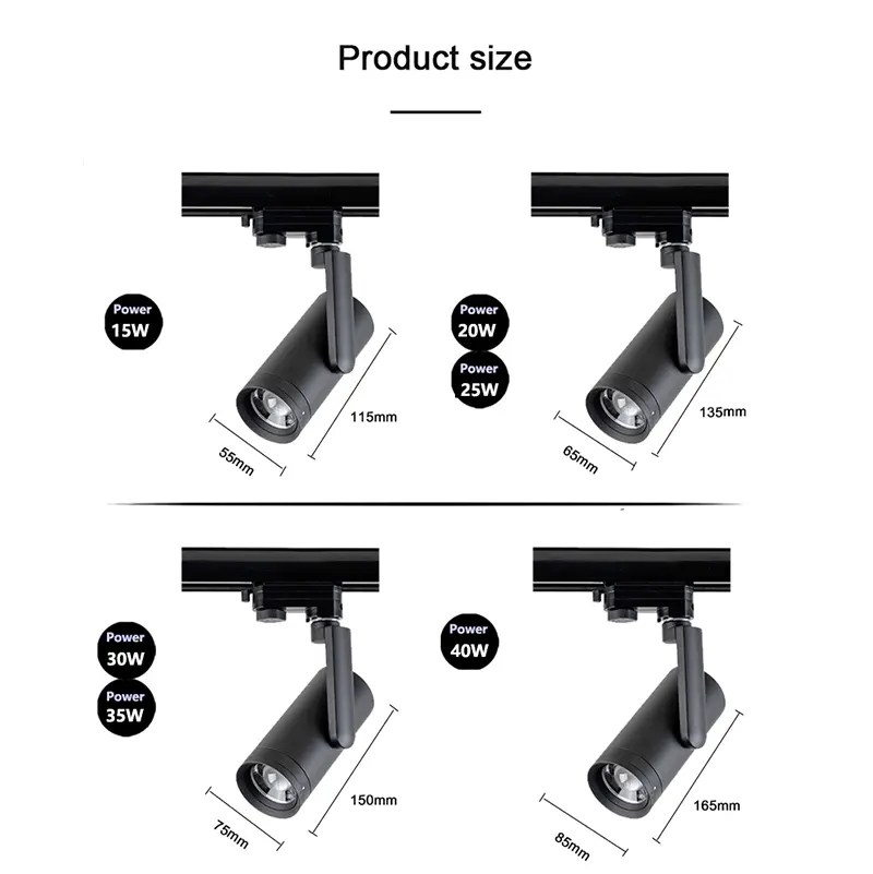 ジュエリーLEDトラックライト35wフォーカスLED調整可能ズーム可能トラックライト調整可能360トラックスポットライト