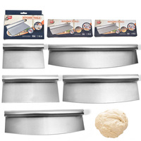 Coupe-Pizza en acier inoxydable épaissi de 0.8mm et coupe-farine Rectangle grattoir à pâte outil de cuisine matériau métallique