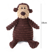 Animaux mignons en velours côtelé chien en peluche chiot jouet grinçant jouets à mâcher résistant aux morsures accessoire pour animaux de compagnie