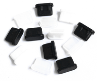 Noir Type C USB Anti-Poussière Plug Accessoires de Téléphone Portable Chargeur Port Silicone Bouchon Couverture