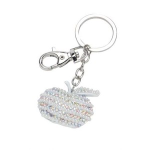 Portachiavi a forma di mela in cristallo con strass per donne e ragazze, accessorio di moda - Product Image 1