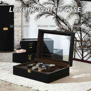 Trending 2026 New Arrivals Luxury Custom Handmade Wooden <b>Watch</b> Holder Large Display <b>Case</b> 6 10 12slot Shock Resistant Buckle - Product Image 2