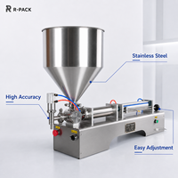 Machine de remplissage à piston DG-3000 à tête unique 220V 300-3000ml 1-30 BPM ±0.5% en acier inoxydable 304 pour sauces, miel, confiture, ketchup, lotions et pâtes