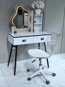 Simple Bedroom Furniture <b>Dressing</b> <b>Table</b> Set With LED Light <b>Mirror</b> Drawer Storage Makeup <b>Vanity</b> Desk With Stool - Product Image 3