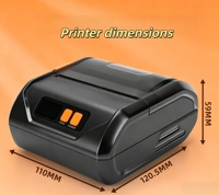 Imprimante thermique portable mini 80 mm Pt-809 avec batterie 2000 mAh pour étiqueteuse 203 dpi et imprimante de codes-barres 2-en-1