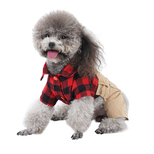 Ropa <span class=keywords><strong>de</strong></span> Lujo para Perros Pequeños, <span class=keywords><strong>de</strong></span> Algodón Puro, Delgada, <span class=keywords><strong>de</strong></span> Cuatro Patas, con Diseño a Cuadros, Transpirable, para Todas las Estaciones, OEM - Product Image 6