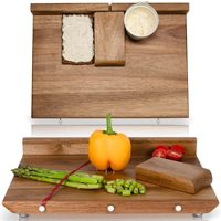 Houten snijplank voor één hand, snijplank met schilmesje, stalen broodhouder voor het voorbereiden van fruit en groenten