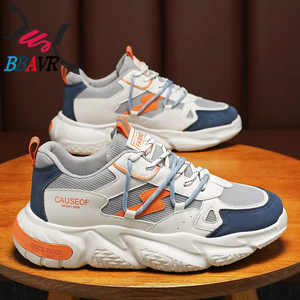 Baskets respirantes en maille pour hommes, idéales printemps-été-automne, chaussures de sport décontractées, semelle extérieure en caoutchouc, rehaussantes, style tendance pour papa - Product Image 6