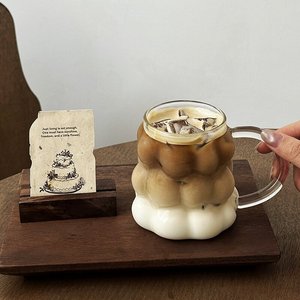 Tasse à café en verre personnalisée style INS, résistante à la chaleur, en borosilicate, pour lait, jus, eau, idéale pour la maison et <span class=keywords><strong>les</strong></span> cafés - Product Image 3