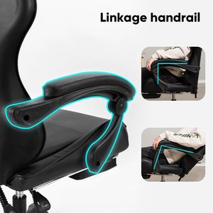 Silla Gamer Ergonómica <span class=keywords><strong>de</strong></span> Piel Sintética Negra, Económica, <span class=keywords><strong>de</strong></span> Respaldo Alto, para Juegos <span class=keywords><strong>de</strong></span> PC, con Reposapiés, Directo <span class=keywords><strong>de</strong></span> Fábrica - Product Image 4