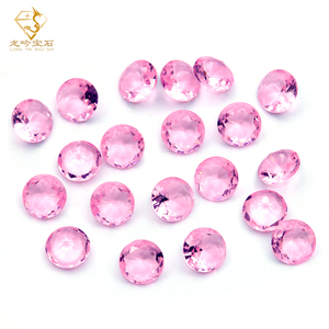 Pierre de verre synthétique en gros, pierre de verre ronde taillée, pierre de verre colorée résistante à la chaleur, disponible en rouge, bleu, vert, rose, jaune - Product Image 1