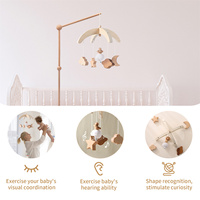 Móvil de Bebé con Diseño de Luna, Estrellas y Nubes, Móvil de Globo Aerostático de Peluche, Decoración Neutral para Cuarto de Bebé, Móvil Islámico para Cuna, Kaaba