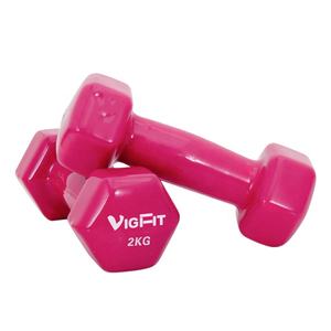 VIGFIT Vente à Chaud Haltères Colorées Écologiques en Néoprène PVC Vinyle Trempage avec Différentes Formes - Product Image 4