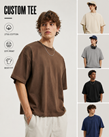 T-shirts décontractés pour hommes à manches courtes, col rond, coupe ample style hip-hop, impression DTF personnalisée, 100 % coton 275 GSM, vente en gros