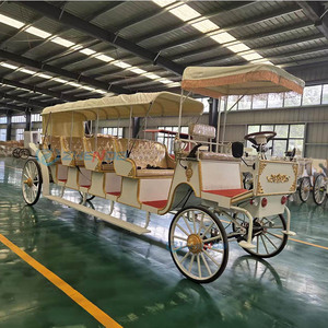 Magnifique calèche royale électrique blanche à 4+1 rangées de sièges, quatre roues, pour le tourisme, à vendre – Calèche royale pour Princesse - Product Image 6