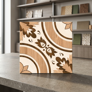 Carreaux de bois en mosaïque 3D effet vague, 30x30cm, décoration murale intérieure, motif emboîtable, carreaux de sol pour garage. - Product Image 6
