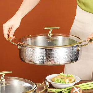 Zunck Moderne, Marmite à fond double en acier inoxydable 304 à motif martelé, compatible avec les cuisinières à <span class=keywords><strong>induction</strong></span> et les cuisinières à gaz - Product Image 1