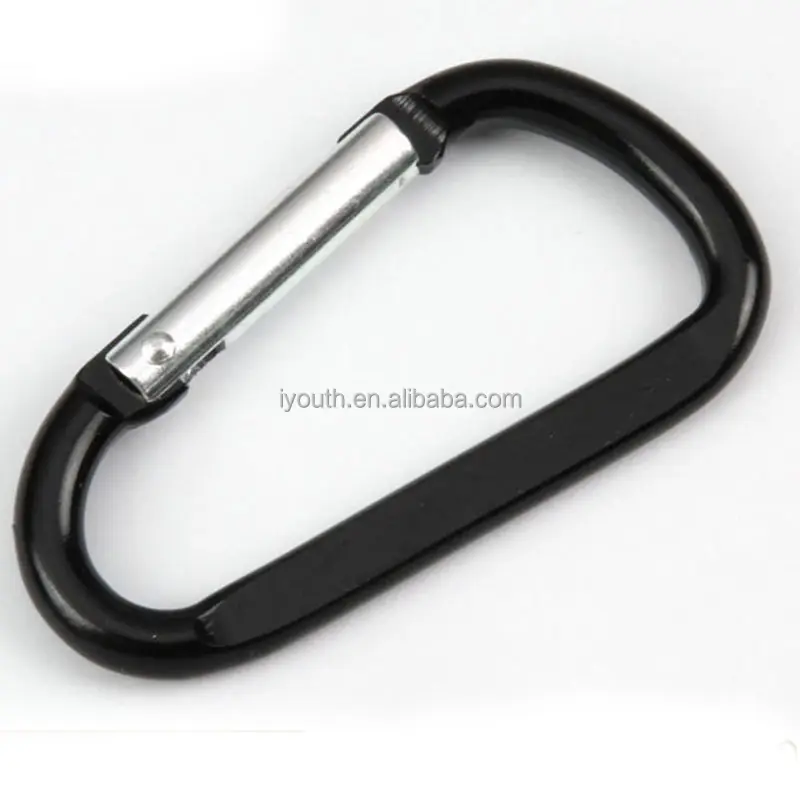 Various Color 5# 48mm Flat type Metal Black Carabiner Keychain Wholesale