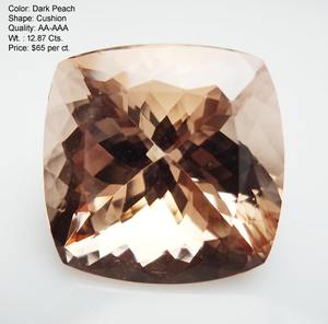 Alta calidad exportación grado 100% Natural melocotón morganita suelta facetado cojín corte DIY joyería Fabricación de piedras preciosas para la venta a granel OEM - Product Image 1
