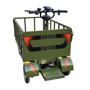 Carro de Carga Eléctrico de Tres Ruedas, Plataforma Cerrada de Acero Verde, Resistente, Motor de 1000W - Product Image 1