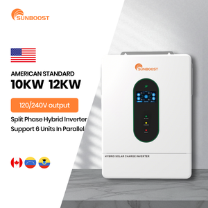 Inversor de Onda Sinusoidal Pura de Alta Calidad Sunboost GES-10/12 de 10/12kW con Doble Salida, 120/240V, 2 Grupos MPPT, 51.2V, Energía Solar Híbrida - Product Image 1