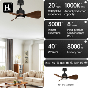 Ventilateur de plafond en bois massif de grande taille de 48 pouces, ventilateur de plafond décoratif d'intérieur, moteur DC, ventilateur de plafond moderne à LED avec lumière - Product Image 4