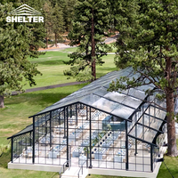 Grande Tente de Réception de Luxe en Aluminium avec Mur en Verre Transparent, Atrium, Orangerie, Salle de Fête, Tentes de Mariage pour 200 Invités