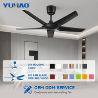 Ventilador de Techo BLDC de 46/56 Pulgadas para Sala de Estar y Comedor, 6 Velocidades, 5 Aspas ABS, Sin Luz, Fabricación OEM/ODM