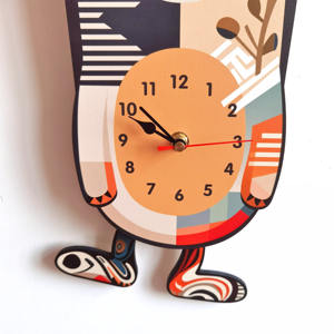 Reloj de Pared de Péndulo de Madera de Diseño Único, Movimiento Súper Silencioso, Reloj Infantil de Aprendizaje Temprano, Reloj de Pared de Alta Precisión para Niños - Product Image 4