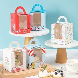 Wholesale Custom Dessert square Paper Cake Box Cardboard Gift Cake Packaging <b>Takeaway</b> Boxes with Window - Product Image 3