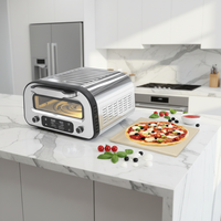 Four à pizza électrique d'intérieur 12 pouces, appareil à pizza de comptoir avec pierre à pizza et commandes numériques pour pizzas et pains faits maison