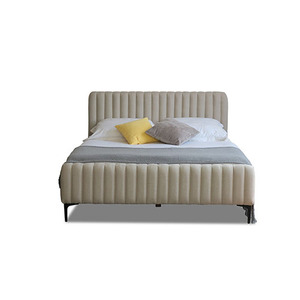 ALISSA-Lit contemporain, élégant et moderne, en velours, rembourré, cadre en bois massif, en acier, disponible en double taille pour la maison - Product Image 1