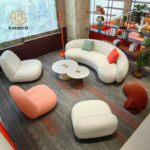 Juego de Muebles Nórdicos Modernos en Venta para Sala de Estar de Hostal, con Esponja Curva de Alta Densidad y Tela Cómoda para Hotel o Villa - Product Image 2