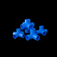 Bricolage 20mm 25mm 32mm 40mm 50mm Upvc 3 4 5 6 voies coude connecteur raccords de tuyauterie stéréoscopique croix bleu blanc gris personnalisation