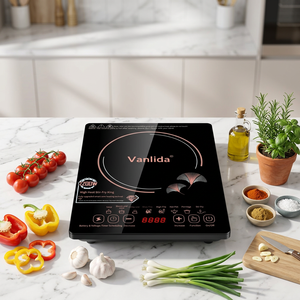 Cuisinière à <span class=keywords><strong>induction</strong></span> électrique intelligente pour usage domestique, multifonctionnelle, étanche, haute puissance 2200W, idéale pour fondue et sauté, cadeau - Product Image 4