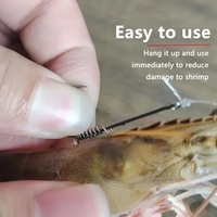 10 pièces hameçons de pêche crevettes vivantes crochet fixe en acier au carbone barbelé avec trous 2/3/4 poisson-chat basse pêche matériel de pêche leurre