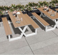 Combinaison table et chaise de jardin moderne pour l'extérieur Banc d'extérieur Table et chaise d'extérieur
