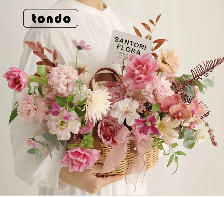 Tondo, новый стиль, Ротанговые вилочки, плетеная корзина для цветов ручной работы