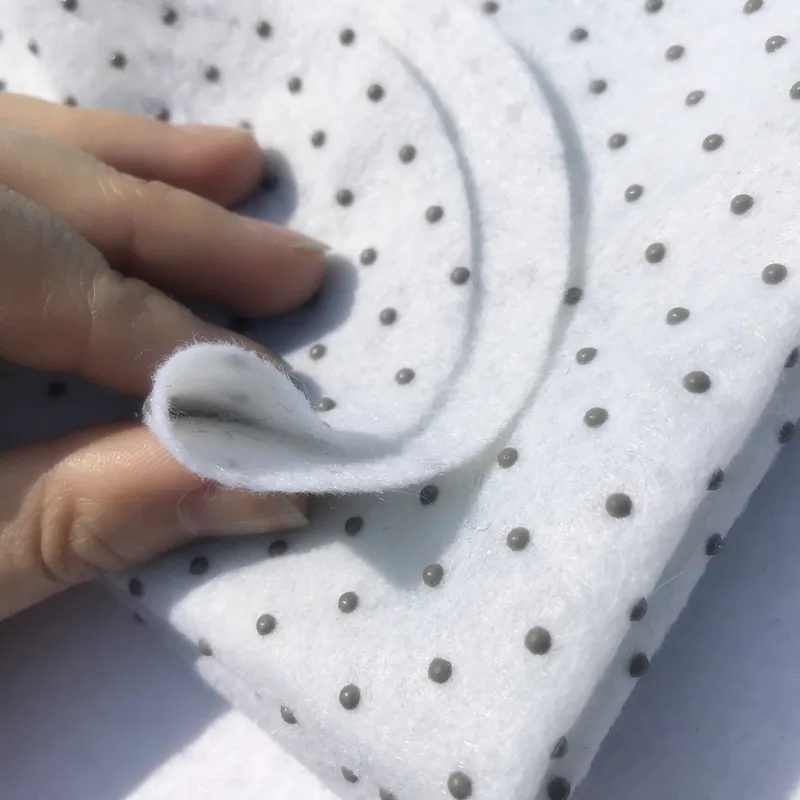 เป็นมิตรกับสิ่งแวดล้อมโซฟาเบาะรองนั่งผ้าพรมกลับ Sole ผ้ากันลื่น PVC dot Nonwoven Felt