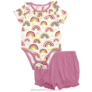 All'ingrosso vestiti per bambine e ragazzi manica corta in cotone <span class=keywords><strong>Body</strong></span> pagliaccetto per <span class=keywords><strong>Body</strong></span> tuta in cotone con pantaloncini - Product Image 6