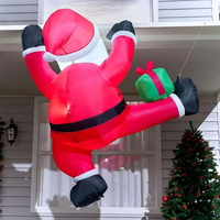 Père Noël gonflable en polyester personnalisé pour Noël, décorations gonflables en gros pour les fêtes en plein air dans le jardin