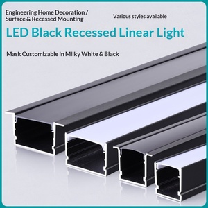 Barre lumineuse linéaire en alliage d'aluminium <span class=keywords><strong>noir</strong></span> série 6000, design à fente, CRI 95 élevé, pour montage suspendu ou en saillie, garantie 3 ans - Product Image 6