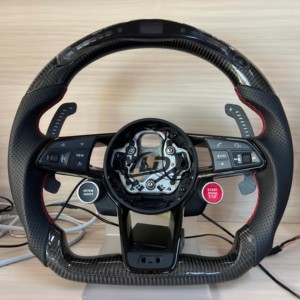 Volante de Cuero Perforado de Fibra de Carbono YLD Factory <span class=keywords><strong>Outlet</strong></span> para Audi A3 A4 A4L A5 A6 A6L A7 - Product Image 2